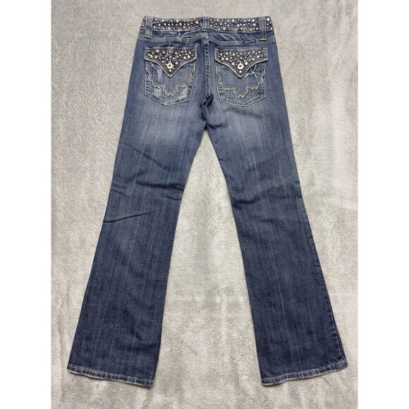 Miss Me JP42885 Bootcut Women's Embellished Studded Low-Rise Jeans Size 28 - Picture 2 of 15